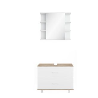 Vicco Conjunto De Muebles De Ba&ntilde;o Ilias, Blanco/sonoma, 2 Partes, Armario Bajo 80 Cm