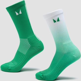 MyProtein Calcetines de running de MP (paquete de 2) - Verde lima degradado/rayas lima claro - UK 2-5