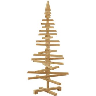 vidaXL &Aacute;rbol De Navidad De Madera Marr&oacute;n 120 Cm Madera Maciza De Pino Vidaxl