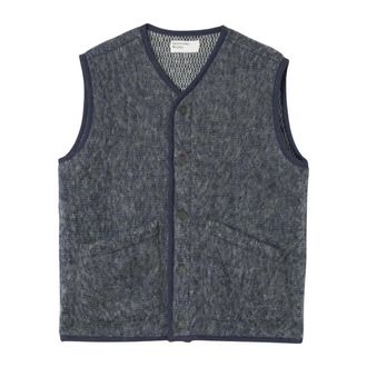 Universal Works Lancaster Gilet - Heren - Jassen - Blauw - Maat: S Wol