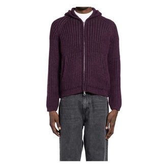Our Legacy Cardigans, male, Purple, Size: S Level Hood
