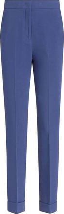 Etro high-waist cropped trousers - women - Acetate/Spandex/Elastane/Viscose - 42 - Blue