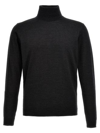 Roberto Collina Grey Wool turtleneck sweater