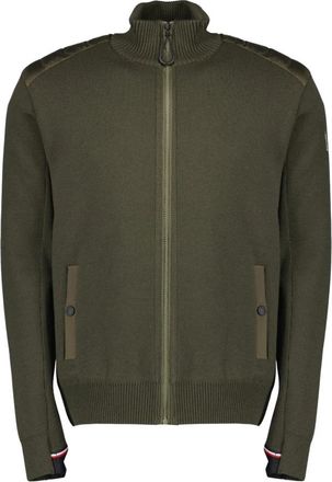 Moncler Quilted Zip Cardigan - Heren - Vesten - Groen - M - Wol - Truien & Vesten