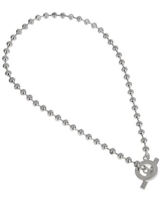 Gucci Silver Toggle Beaded Chain Medium Toggle Necklace