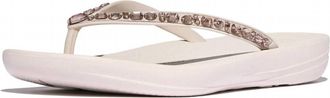 FitFlop Womens Iqushion Multi-Crystal Ergonomic Flip-Flops In Nude Rose