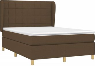 vidaXL Vidaxl - Cama Box Spring Con Colch&oacute;n Tela Marr&oacute;n Oscuro 140x200 Cm