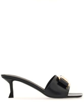 Ferragamo 55mm bow-detailing leather mules - Black