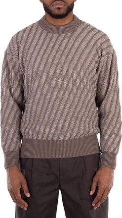 Emporio Armani Crew-Neck Jacquard Sweater, Size X-Large
