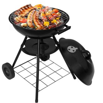 Woltu Barbecue a Carbonella Portatile Grill Rotonda Griglia a Carbone con Ruote - Woltu