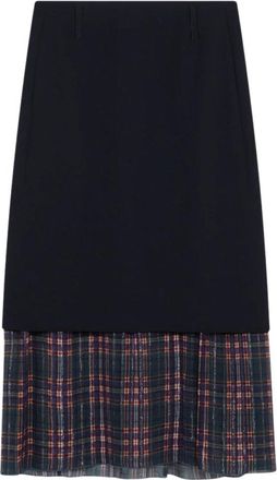 Dries Van Noten Rok - Dames - Midirokken - Blauw - S - Rokken