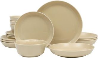 Gibson Home Summer Shades Porcelain Dinnerware Set in Taupe at Nordstrom