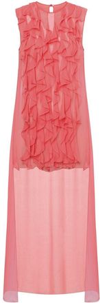 Alberta Ferretti ruffle-detail silk blouse - Pink