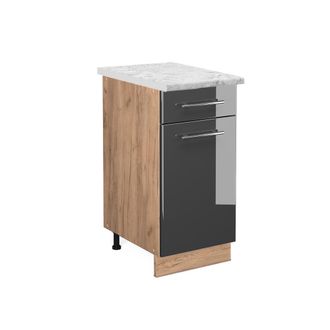 Vicco Mueble Bajo De Cocina Fame-line, Antracita Alto Brillo, 40 Cm, Et M&aacute;rmol