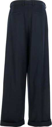Dolce & Gabbana Mens Black Wool Pants With Belt Loops Virgin Trousers