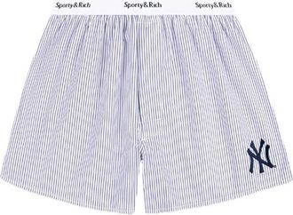 Sporty & Rich Yankees Serif Boxershorts - Dames - Bermuda - Blauw - XS - Katoen - Korte Broeken