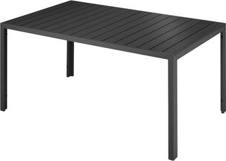 TecTake Mesa de jard&iacute;n de aluminio y pl&aacute;stico 150 x 90 x 74.5 cm negro/negro