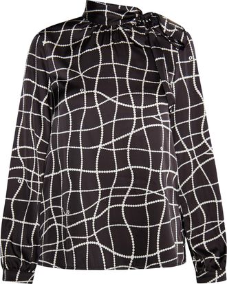 Dreimaster Dreimaster Bloes met lange mouwen Dames zwart en wit