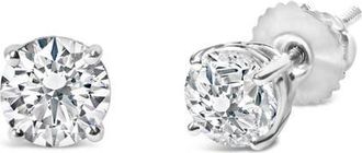 House of Brilliance 14K White Gold 1 1/2 Ct Lab Grown Diamond Solitaire Stud Earrings Screwbacks at Nordstrom