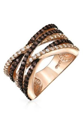 Bling Jewelry Crisscross Two-Tone Ring in Rose at Nordstrom Rack, Size 5