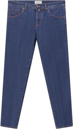 Jacob Cohen Cropped Slim-fit Jeans - Heren - Slim Fit Jeans - Blauw - W36 - Denim - Jeans
