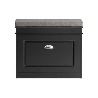 SoBuy Banco zapatero con 1 caj&oacute;n ancho mdf negro