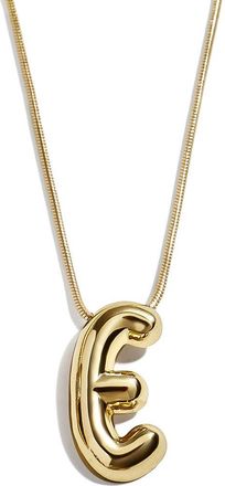 BaubleBar Bubble Initial Pendant Necklace in Gold E at Nordstrom
