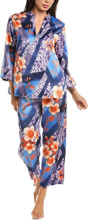 Natori 2pc Magnolia Printed Satin Pajama Set