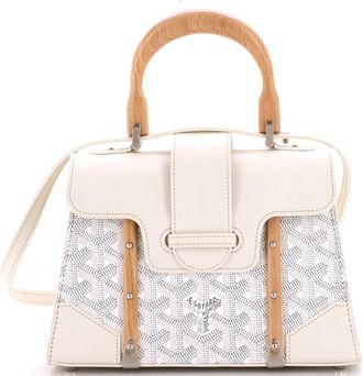 Goyard Structured Saigon Top Handle Bag Coated Canvas with Leather Mini