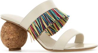 Ferragamo Womens Ivory Leather Mules Mascarponemascarpone Sandali Sandal