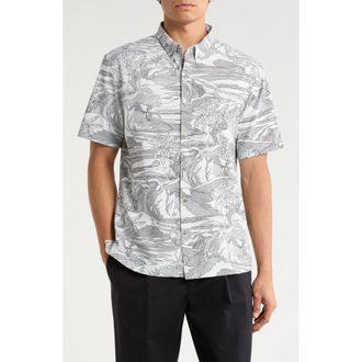 Tori Richard Sea Sketch Button-Down Shirt in Light Grey at Nordstrom, Size Xx-Large
