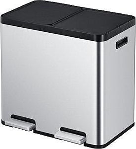 EKO Papelera De Pedal Recycler Acero 44 L Colector Doble
