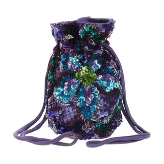P.A.R.O.S.H. Borsa a sacchetto con coulisse e decorazioni - - Bags - Donna - Viola - ONE SIZE