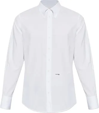 Dsquared2 White Pointed Collar Tailored Cotton Shirt