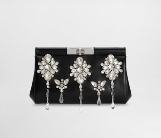 Dolce & Gabbana Crystal Embroidered Marlene Handbag - Woman Shoulder And Crossbody Bags Black Onesize