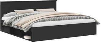 vidaXL Estructura De Cama Negro 200 X 200 Cm Madera De Pino Macizo Vidaxl