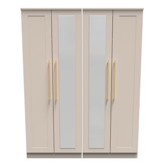 Welcome Furniture Ealing Ready Assembled Tall 4 Door 2 Centre Mirrors in Kashmir Matt - Welcome Furniture | TJ Hughes