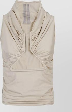 Rick Owens top cut out neckline draped ruffles
