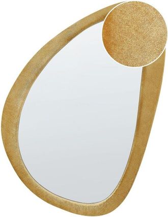 Beliani Wall Mirror VENAS 61 cm 91 cm Velvet Mustard