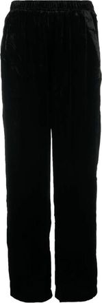 Gold Hawk Zwarte Velvet Straight Leg Broek - Dames - Straight fit broeken - Zwart - XS - Broeken