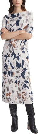 Lafayette 148 New York Paint Splatter Jacquard Midi Sweater