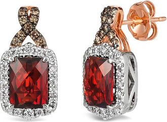 Le Vian 14K Two-Tone 4.15 Ct. Tw. Diamond & Garnet Earrings