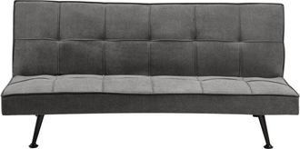Beliani Modern Fabric Sofa Bed Polyester Armless Reclining Convertible Solid Wood Dark Grey Hasle