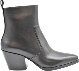 Michael Kors Zwarte Veterschoenen Platte Aw 22 - Dames - Cowboylaarzen - Zwart - 36 EU - Leer - Schoenen
