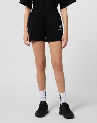 Plein Sport Loose Fit Shorts Icon Scratch Women in Black at Nordstrom, Size X-Large