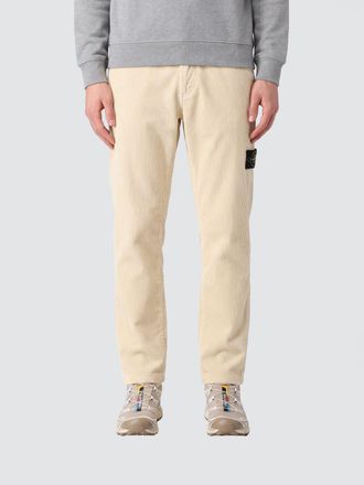 Stone Island Velvet Chino Trousers with Compass Logo Patch