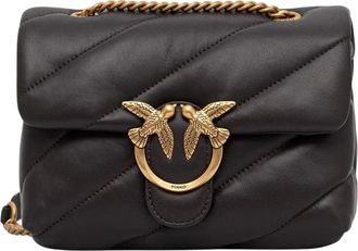 Pinko Love Mini Puff - Dames - Schoudertassen - Paars - ONE Size - Leer - Tassen