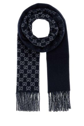 Gucci Embroidered Wool Blend Scarf