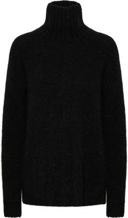 MY ESSENTIAL WARDROBE Zwarte Gebreide Coltrui Sweater - Dames - Coltruien - Zwart - XS - Wol - Truien & Vesten
