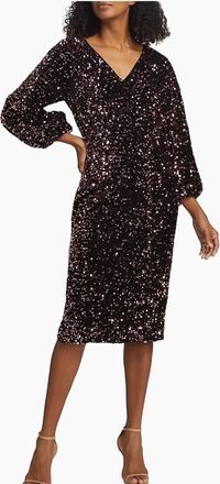 Elie Tahari The Robin Sequin Sheath Dress In Black